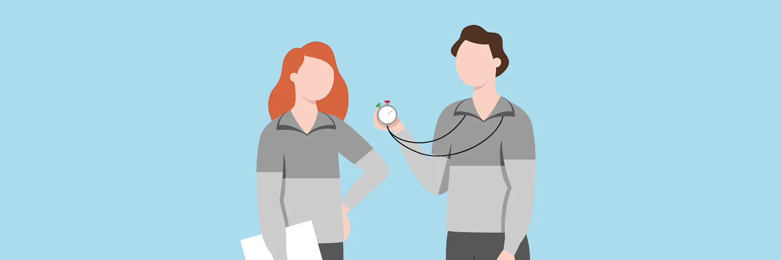 Zwei Trainer mit Stoppuhr 