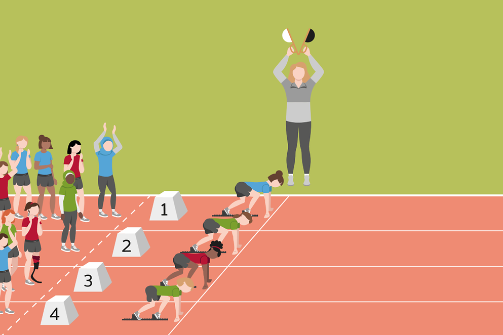 Sportler beim Sprintstart